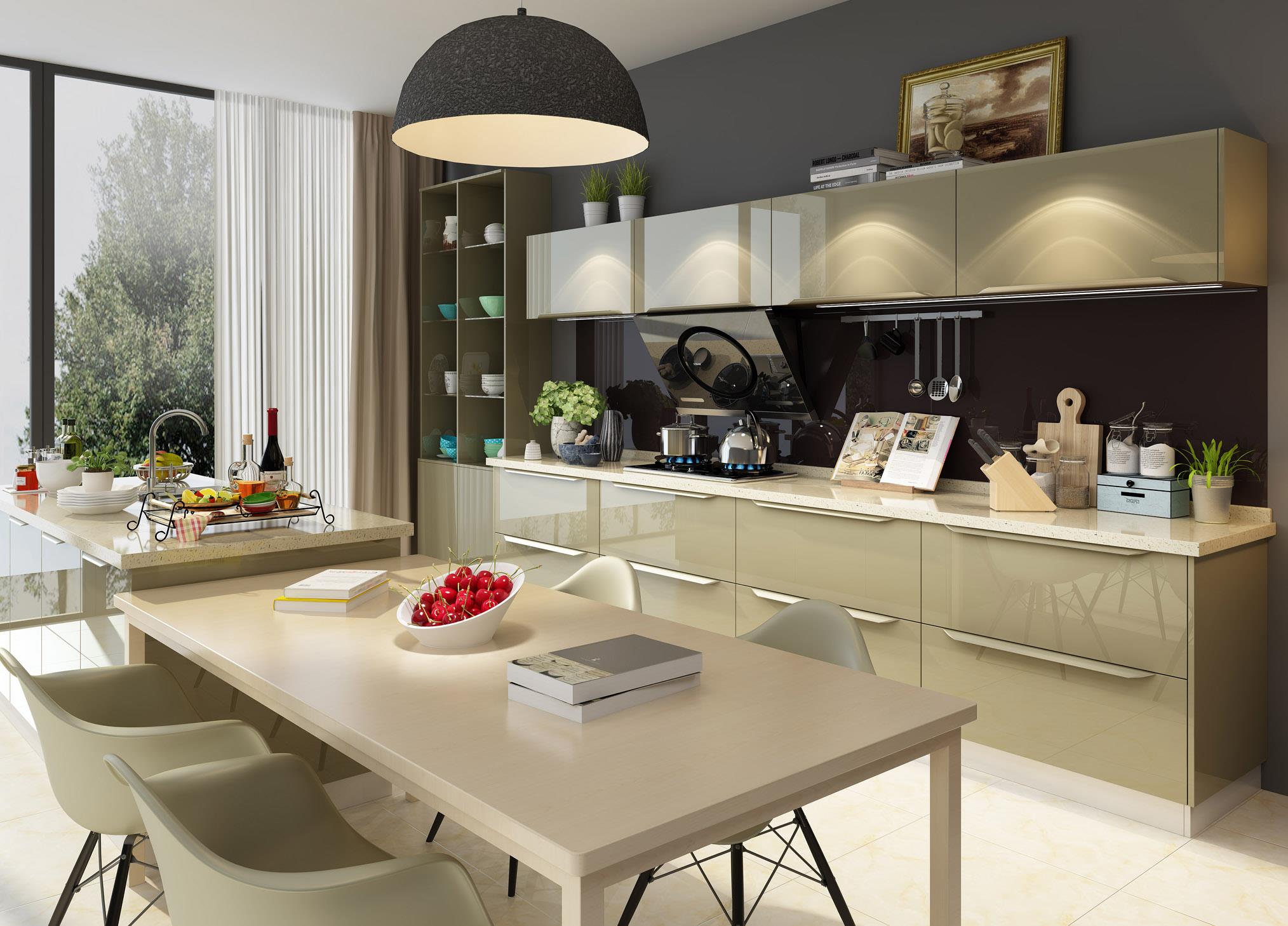 Lacquer Kitchen Cabinet in Different Colors