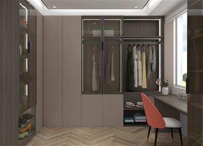 Üveg séta a gardróbban