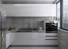 Fehér kézi konyhai szekrények